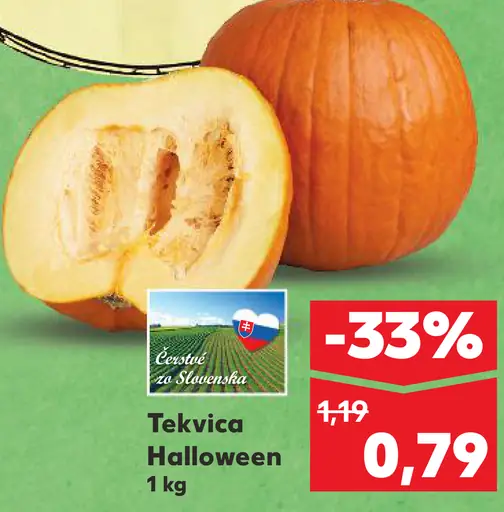 Čerstvá slovenská Tekvica Halloween