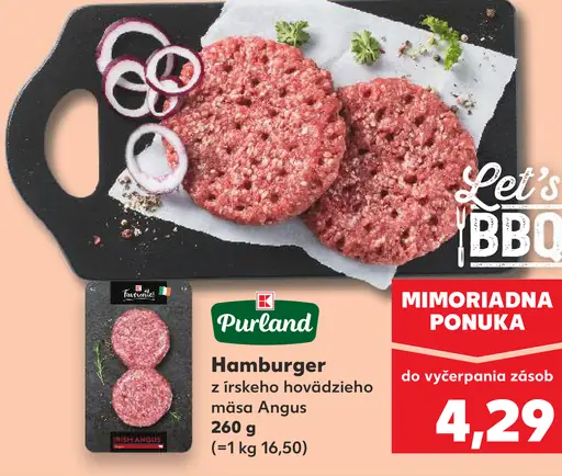 Let's BBQ Hamburger z írskeho hovädzieho mäsa Angus
