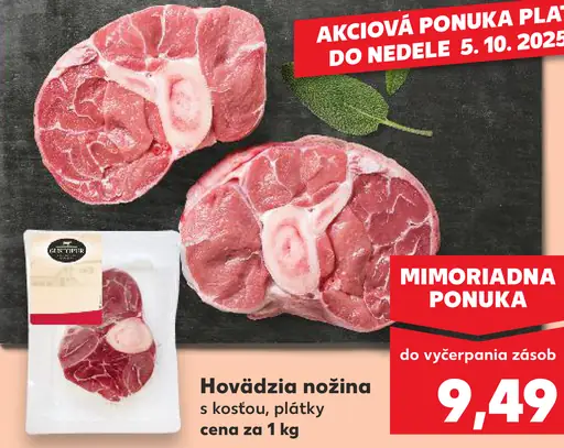 Hovädzia nožina s kosťou plátky