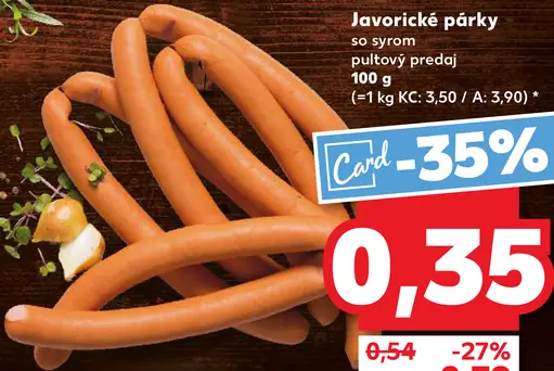 Javornické párky so syrom