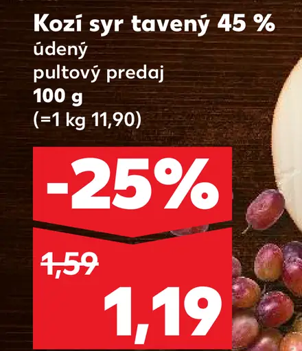 Kozí syr tavený 45% údený