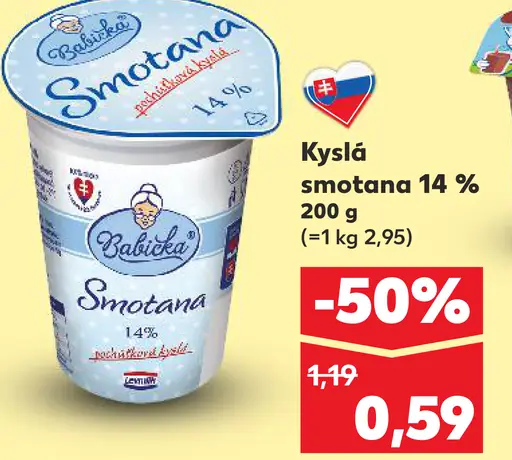 Babička smotana kyslá 14%