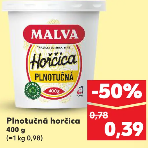Malva Plnotučná horčica