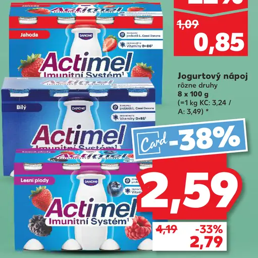 Actimel Imunitný Systém Jahoda Bílý Lesní plody