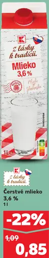 Kaufland Čerstvé mlieko