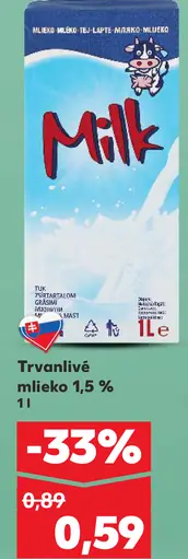 Rajo Trvanlivé mlieko 1,5%