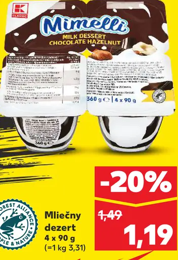 Milbona Mliečny dezert Chocolate Hazelnut