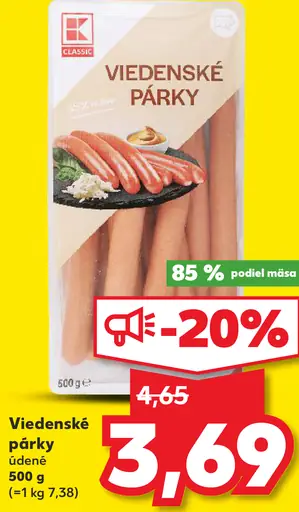 K-Classic Viedenské párky údené