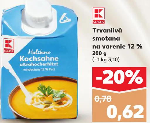 K-Classic smotana na varenie 12%