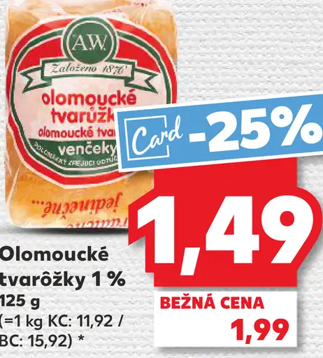 AW Olomoucké tvarůžky 1%
