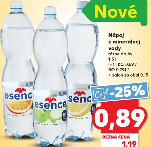 Esence Nápoj z minerálnej vody