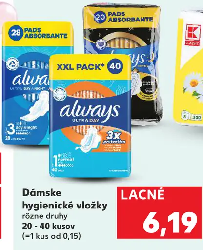 Always Dámske hygienické vložky