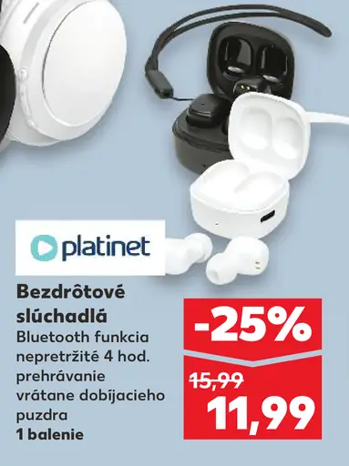 Platinet Bezdrôtové slúchadlá s puzdrom