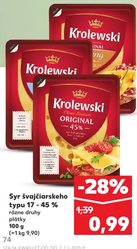 K-Classic Syry švajčiarskeho typu 17-45 %