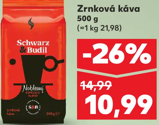Schwarz Budil zrnková káva