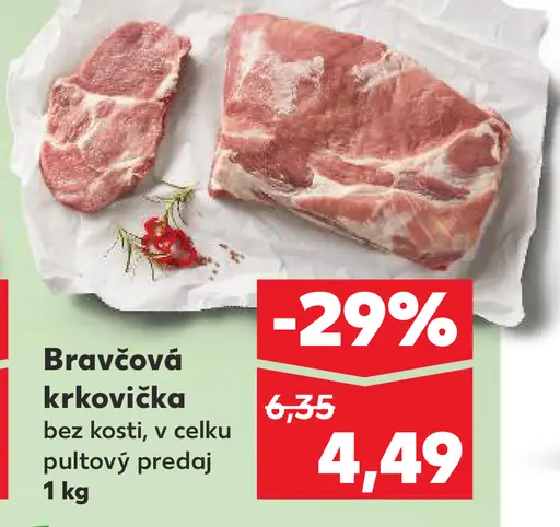 Bravčová krkovička bez kosti, plátky