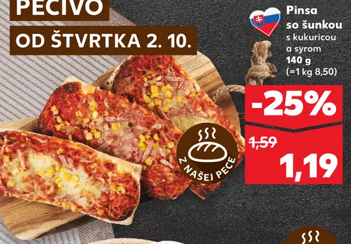 Pinsa so šunkou s kukuricou a syrom