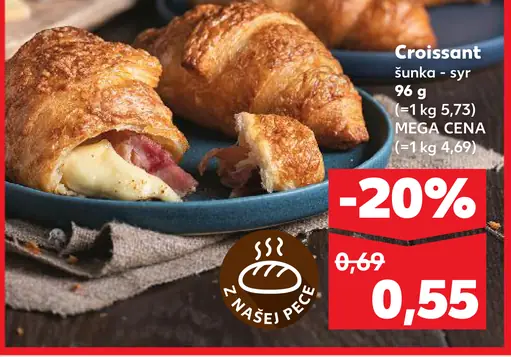 Croissant šunka - syr