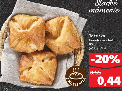 Taštička tvaroh-marhuľa