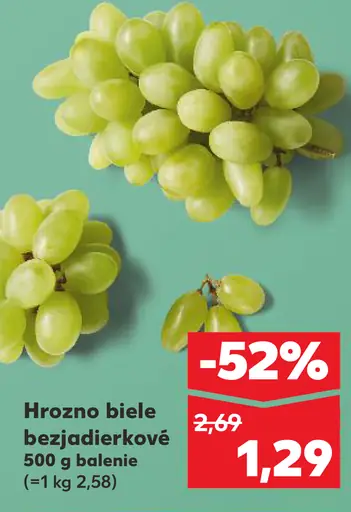 Hrozno biele bezjadierkové