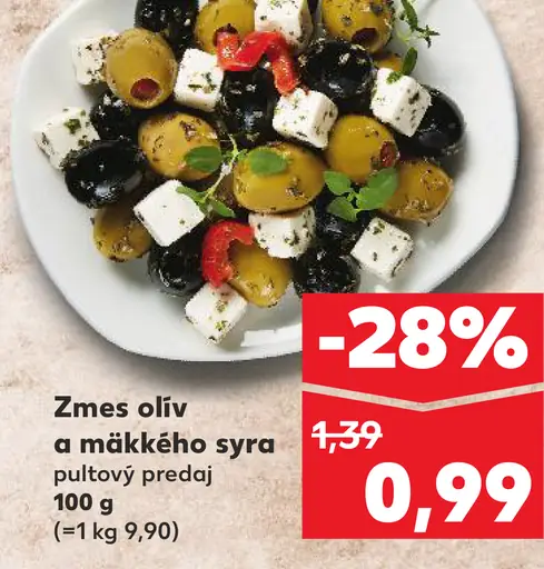 Zmes olív a mäkkého syra