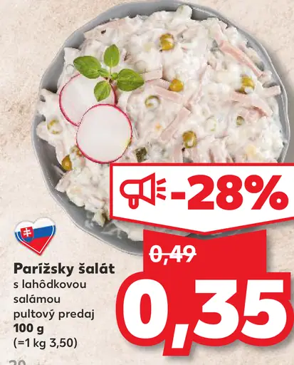 Parížsky šalát s lahôdkovou salámou
