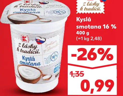 Klasik kyslá smotana 16%
