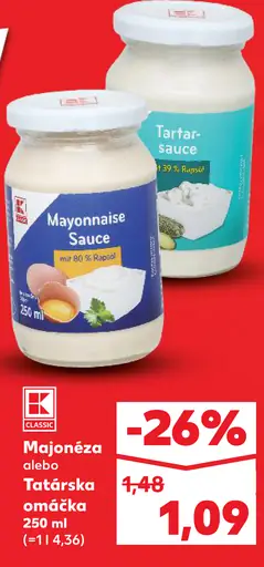 K-Classic Majonéza alebo Tatárska omáčka