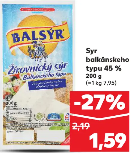 Balsýr Syr balkánskeho typu 45%