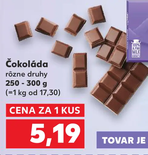 Čokoláda rôzne druhy Milka