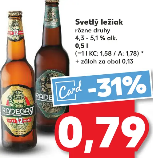 Radegast světlý ležiak
