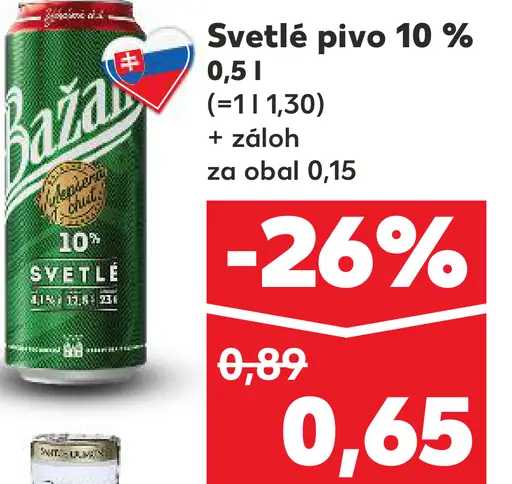 Bazal světlé pivo plechovka