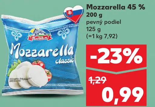 Mozzarella Mozzarella 45 %
