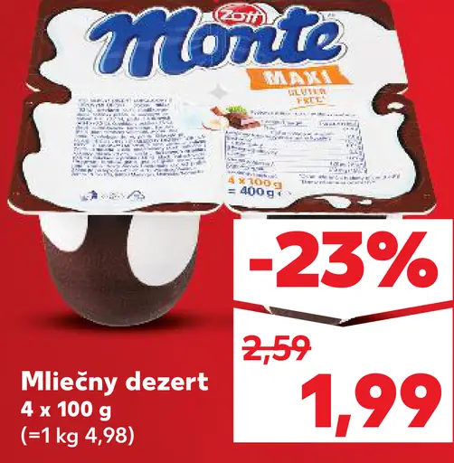 Monte mliečny dezert
