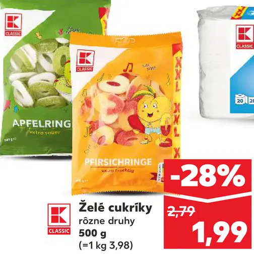 K-CLASSIC Želé cukríky rôzne druhy