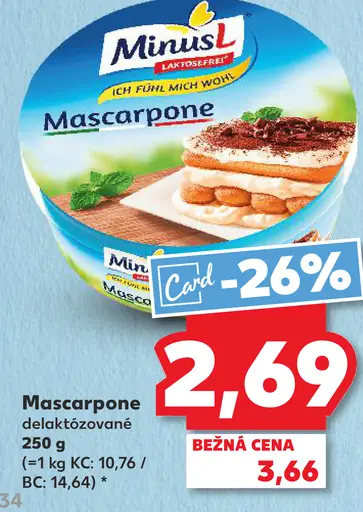 Minus L Mascarpone delaktozované
