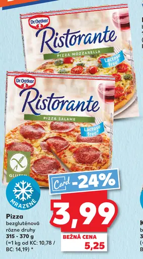 Dr. Oetker Ristorante Pizza bezlepkové rôzne druhy
