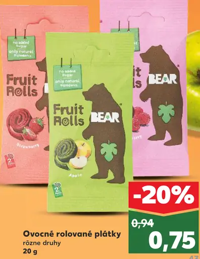 Bear Ovocné rolované plátky