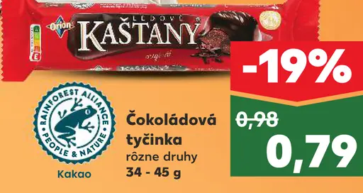 Kaštany čokoládová tyčinka