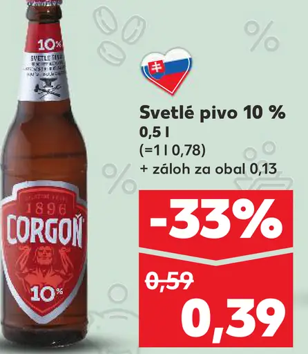 Corgoň 10 % svetlé výčapné pivo