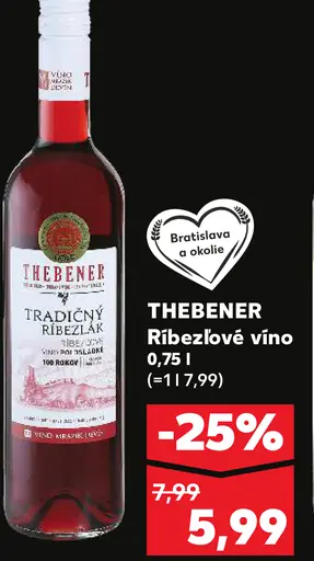 Thebener ríbezľové víno