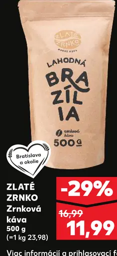 Zlaté Zrnko pražená zrnková káva