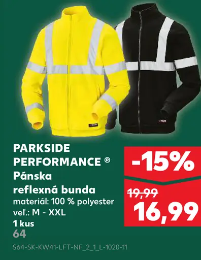 PARKSIDE PERFORMANCE Pánska reflexná bunda