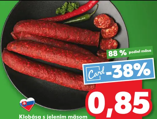 Klobása s jelením mäsom