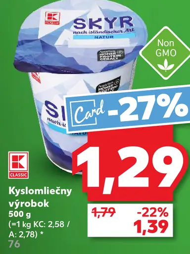 Sky­r Kyslomliečný výrobok