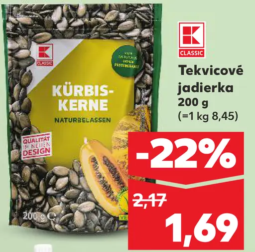 Tekvicové jadierka Naturell