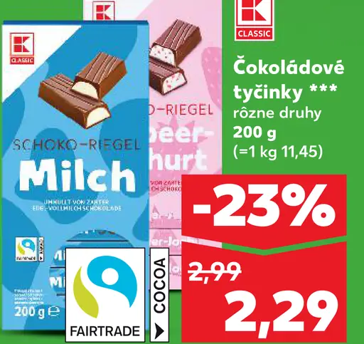 K-Classic Čokoládové tyčinky