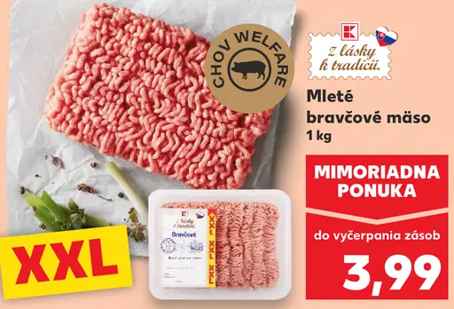 Hovädzie mleté bravčové mäso