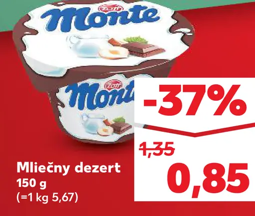 Monte mliečny dezert