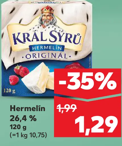 Kráľ Syrov Hermelín 26,4 %